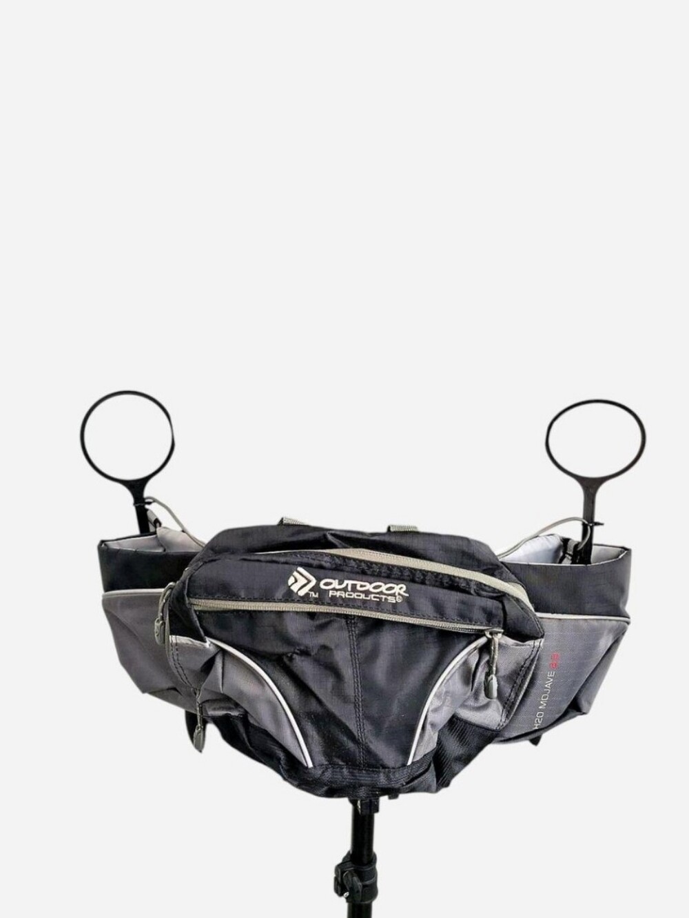 Outdoor Products H2O Gray Black Fanny Pack Waist Bag Double Bottles